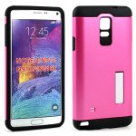 Wholesale Samsung Galaxy Note 4 Slim Fit Armor Hybrid Kickstand (Hot Pink)